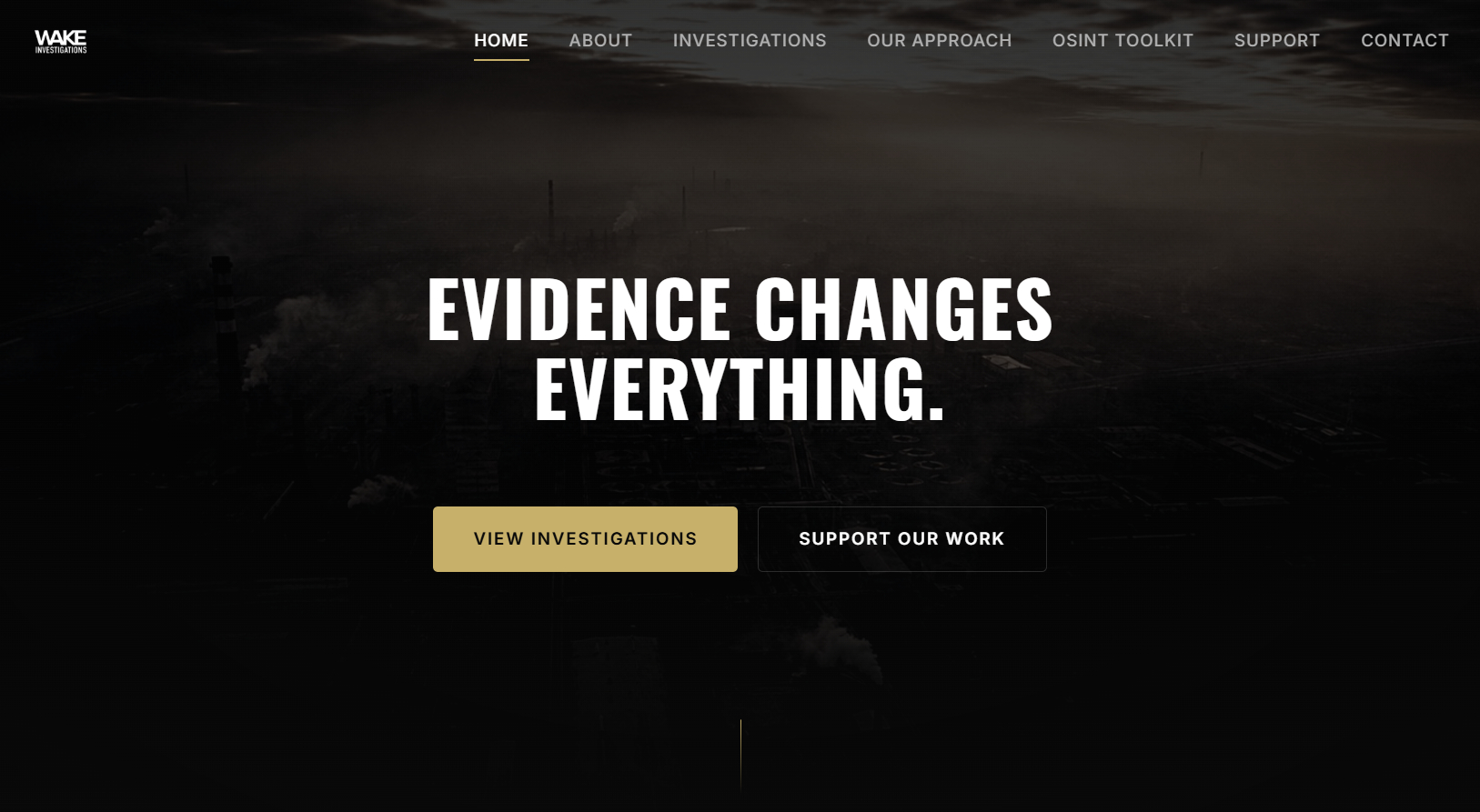 Wake Investigations website homepage